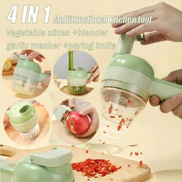 4 In 1 Handheld Rechargeable Vegetable Cutter Chopper