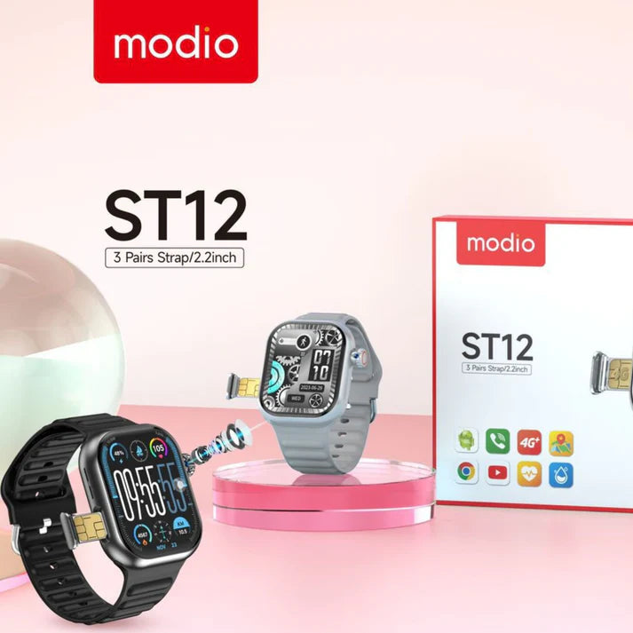 Modio ST12 4G Network 3 Pairs Strap/2.2 inch Smartwatch
